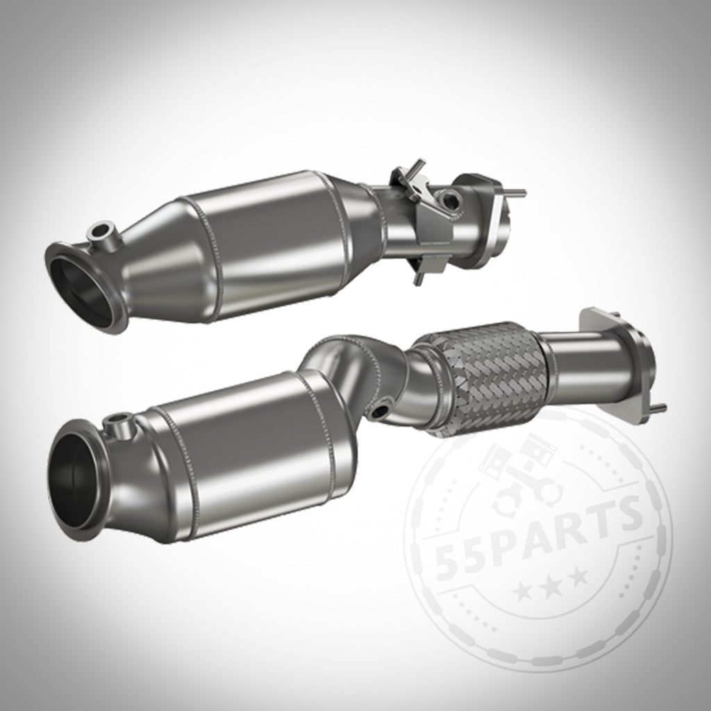 HJS ECE Downpipe mit 200 Zellen HJS Sport-Kat passend für BMW M2, M3, M4, X3M, X4M S58