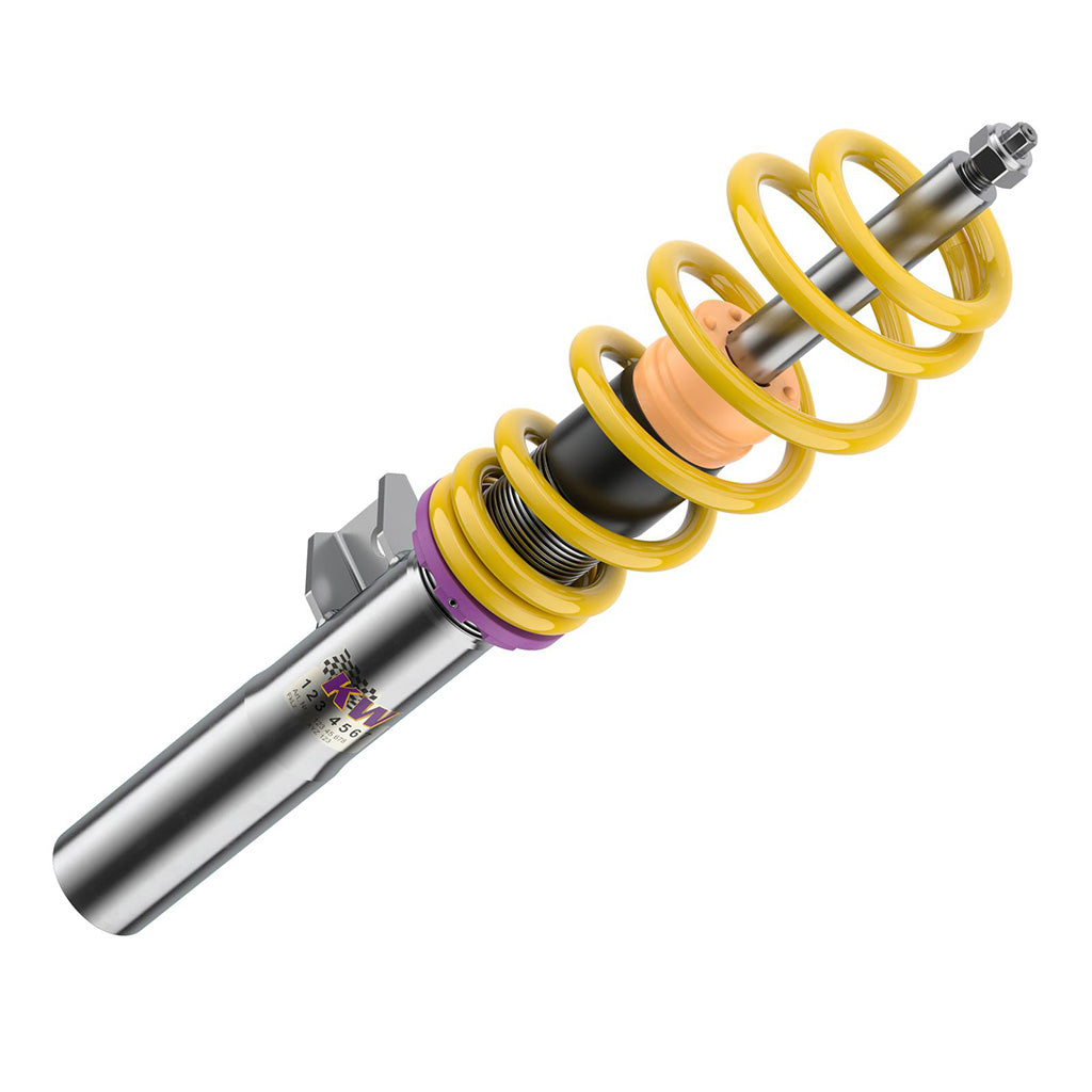 Das KW Gewindefahrwerk V1 inox passt passend für BMW 1er F20/F21, 2er F22/F23, 3er F30/F32/F34 und 4er F32/F33/F36 (ohne elektronische Dämpfung), ideal um Ihr Auto tieferzulegen und das Handling zu optimieren.