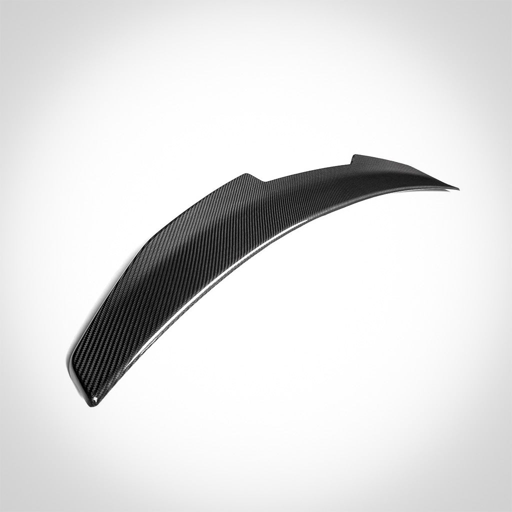 Twistnfix TNF+ PSM Performance Carbon Ducktail Spoiler, passend für BMW M3 (G80) und 3er (G20), inkl. Teilegutachten, abgebildet von oben auf einem schlichten weißen Hintergrund.