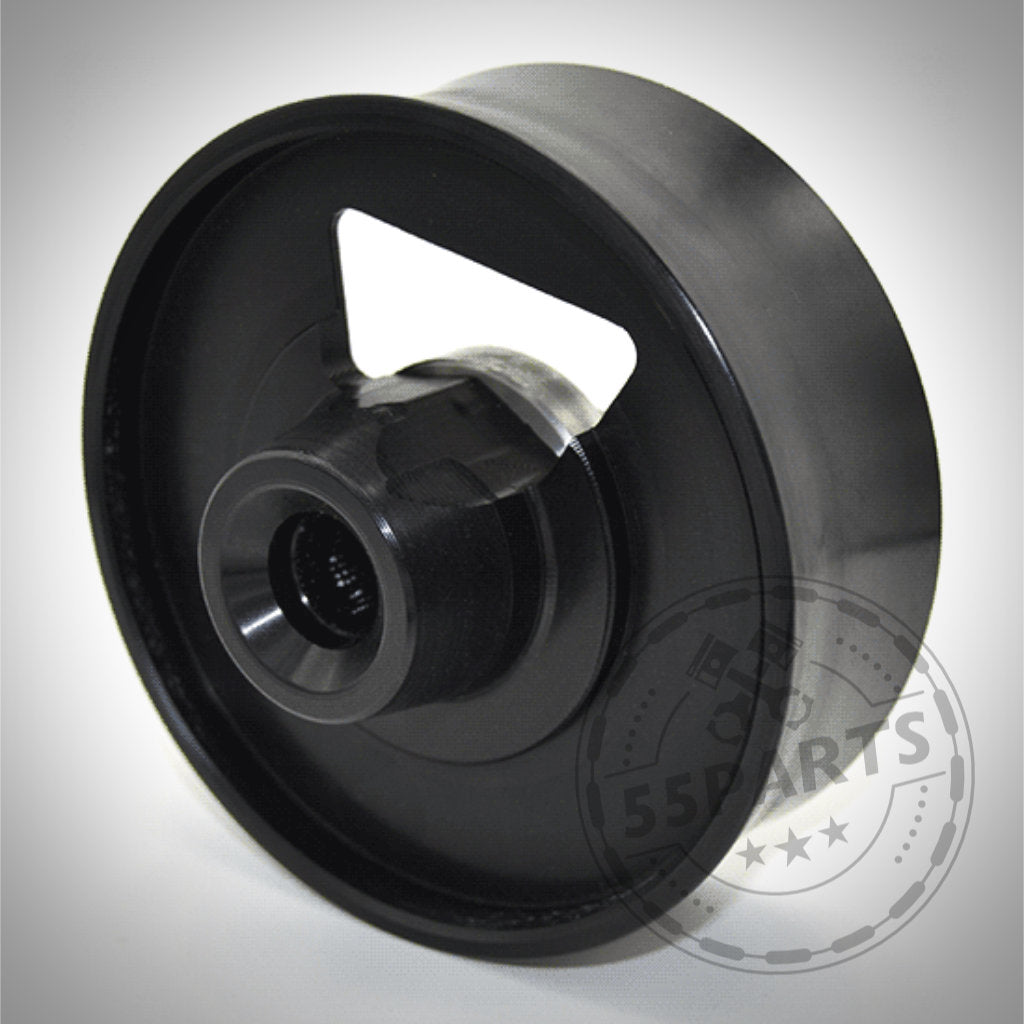 Schwarze Metallscheibe mit zentralem Loch, auf weißem Hintergrund, DDM Racing Srls Wheel Spacer kompatibel mit allen BMW F8X, G8X M2, M3, M4, andere F/G Serie 1-4er, Mini F55-F57 &amp; Supra MK5.